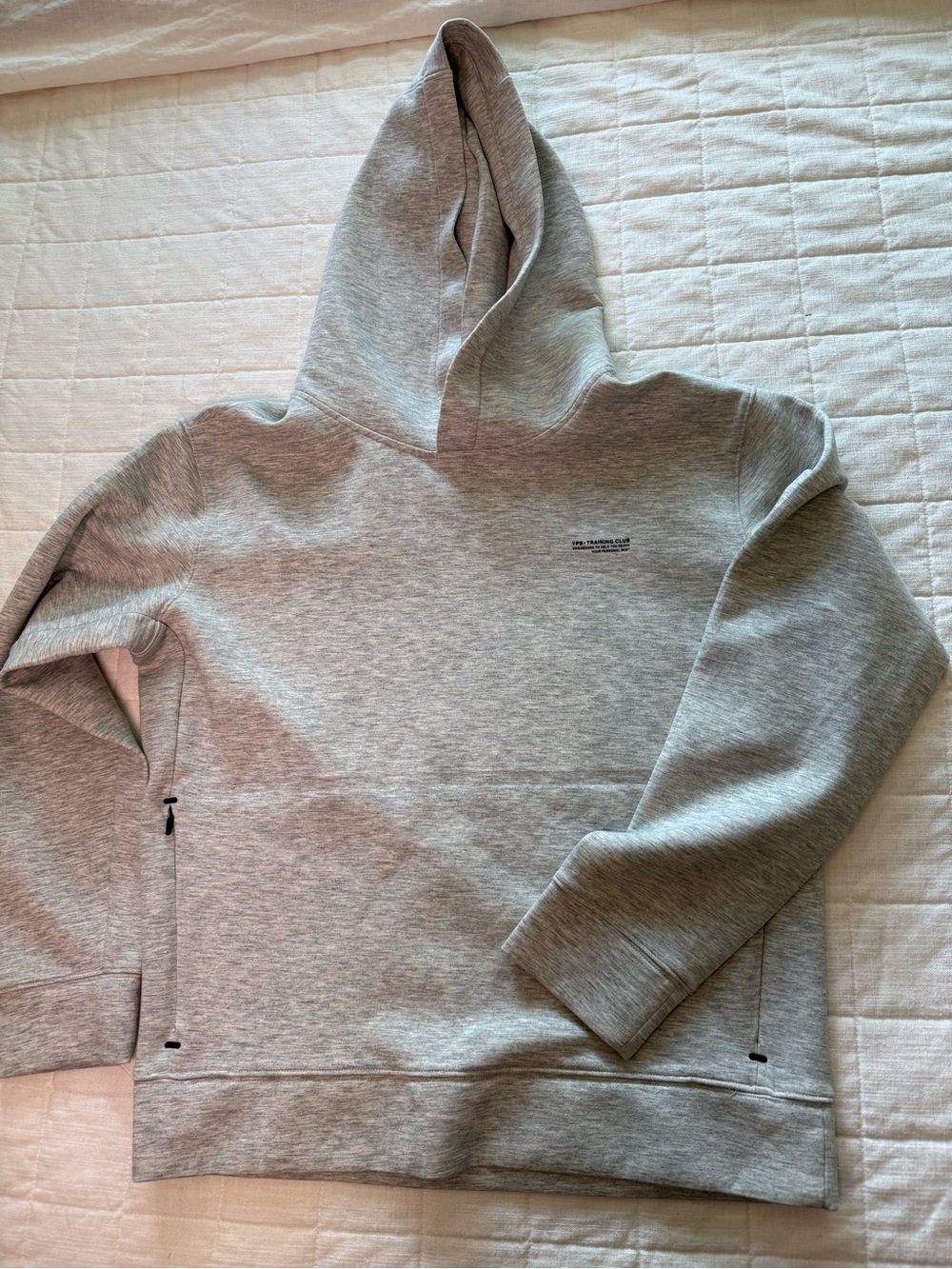 YPB neoKnit Light Grey Pullover Hooded Sweatshirt
